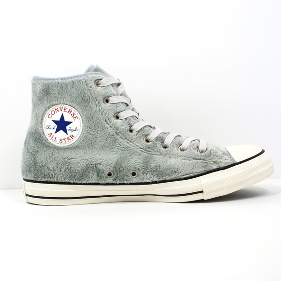 Converse Hi Top Sneaker Girly Gray Fur🐰 SALE NEW! - Picture 2 of 6